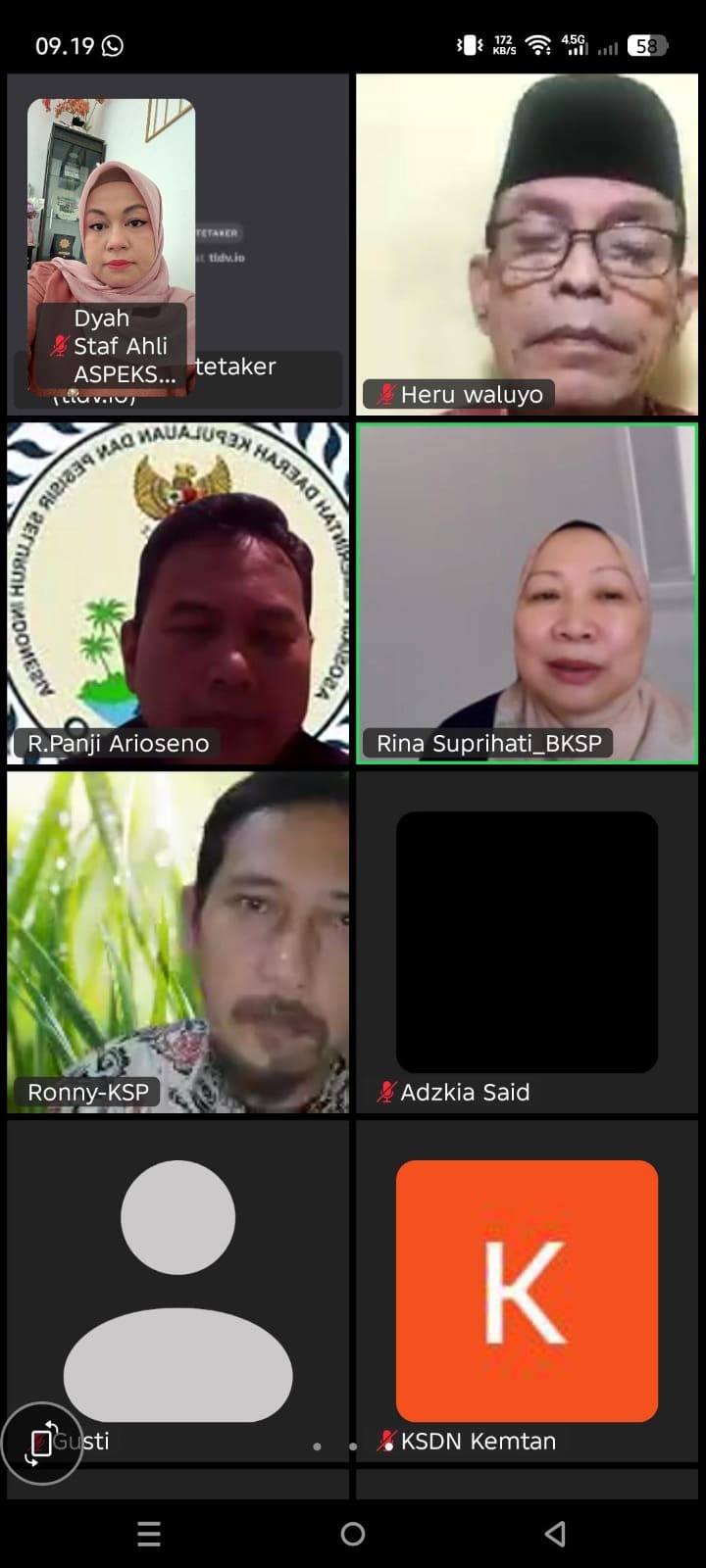 Zoom bersama Biro Kerja Sama Pertanian dan BPPSDMP
