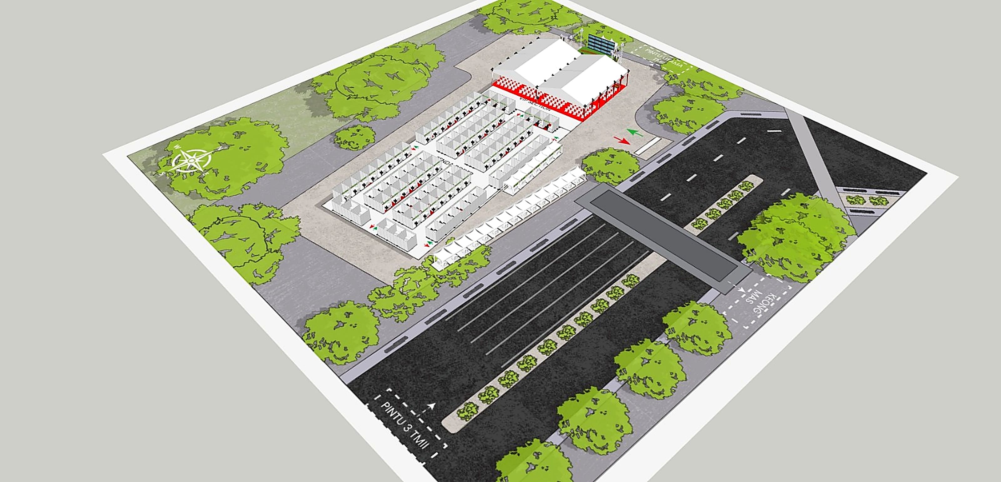 Visual 3D kawasan Taman Mini Indonesia Indah untuk pelaksanaan HPS 2026