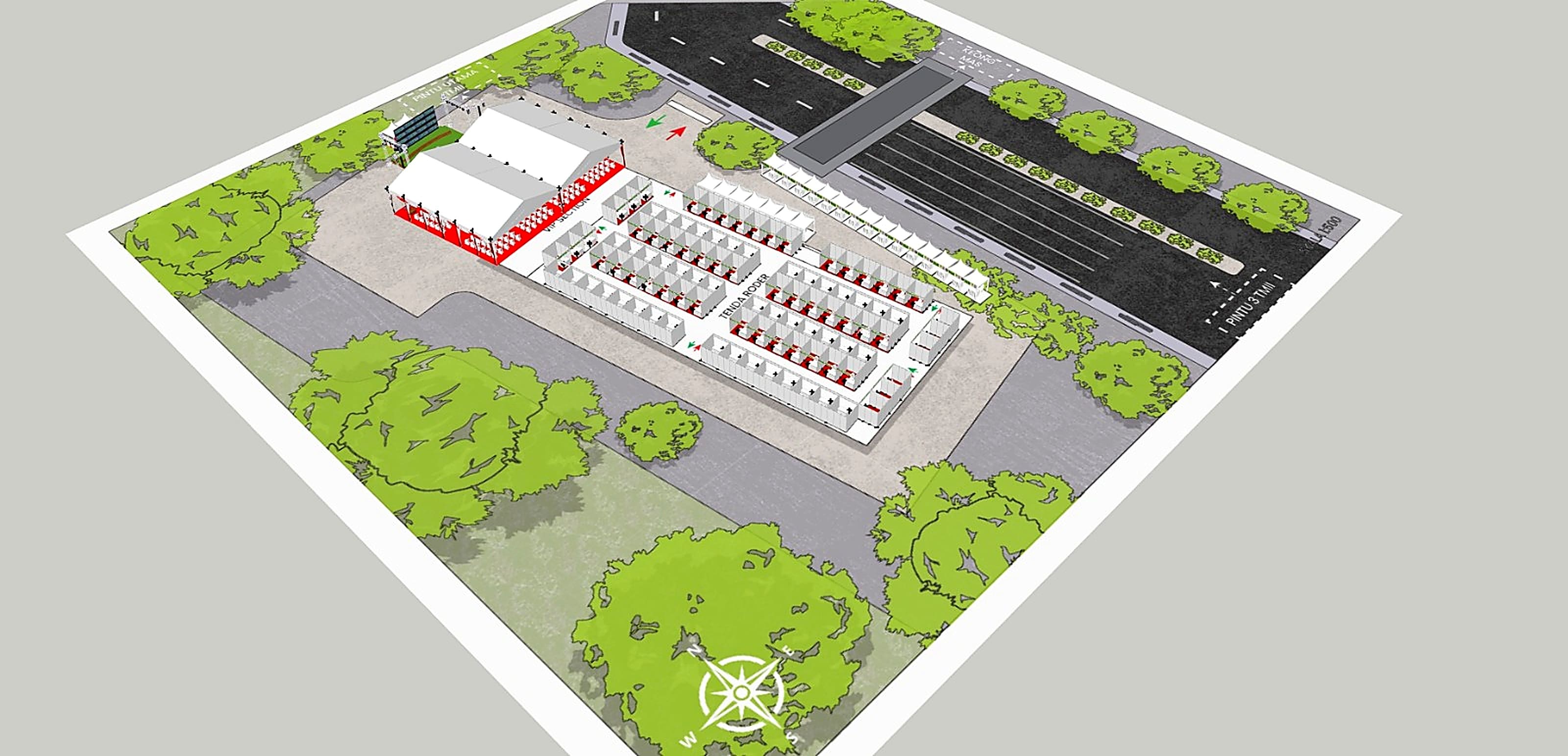 Visual denah booth dan area pelaksanaan HPS 2026